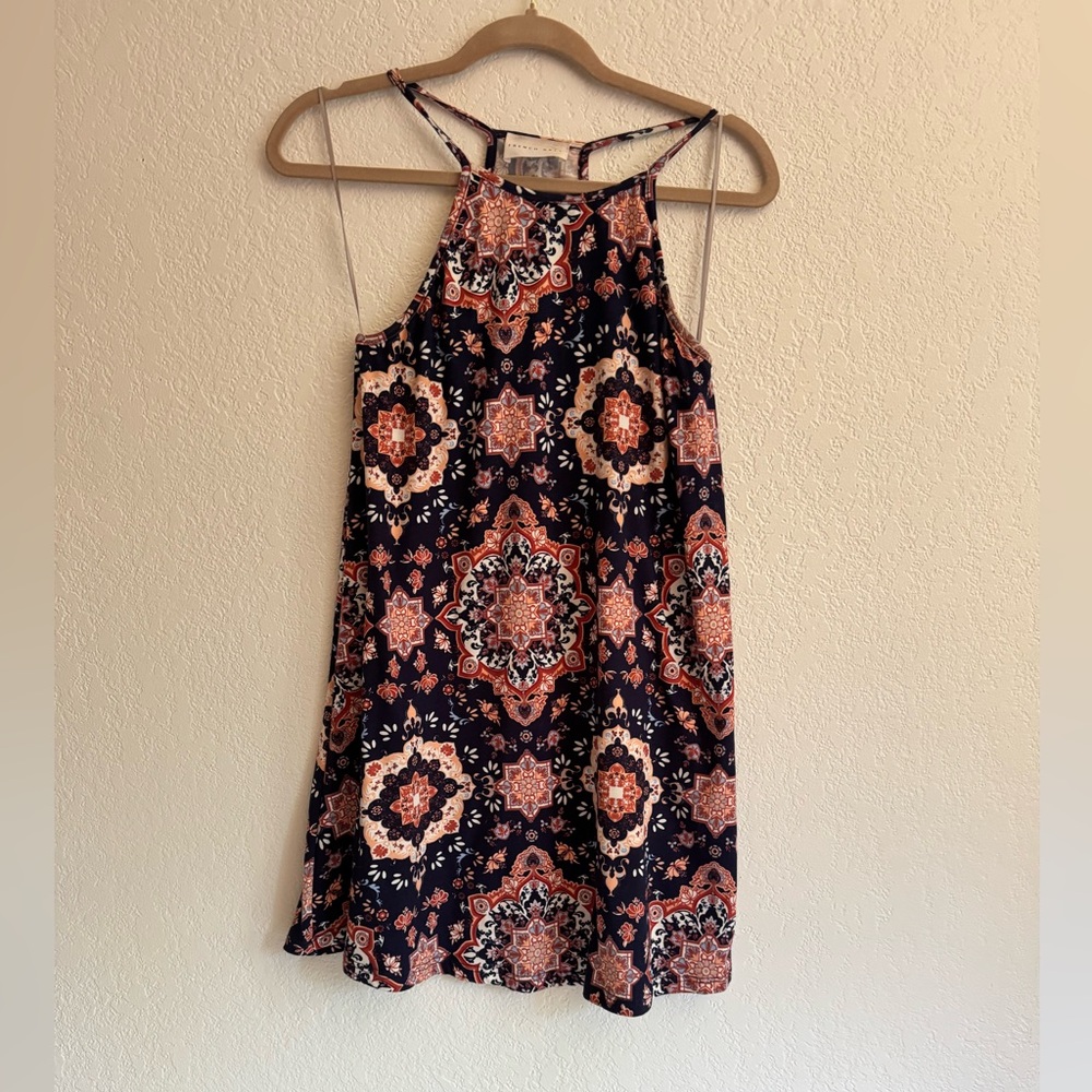 Bohemian Patterned Sleeveless Dress